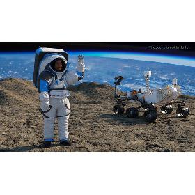 Astronaut Wearing xEMU Greetings Pose 3D model